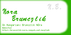 nora brunczlik business card